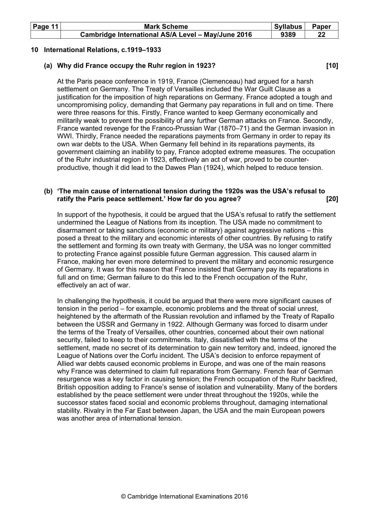 Mark scheme, page 11 of 13