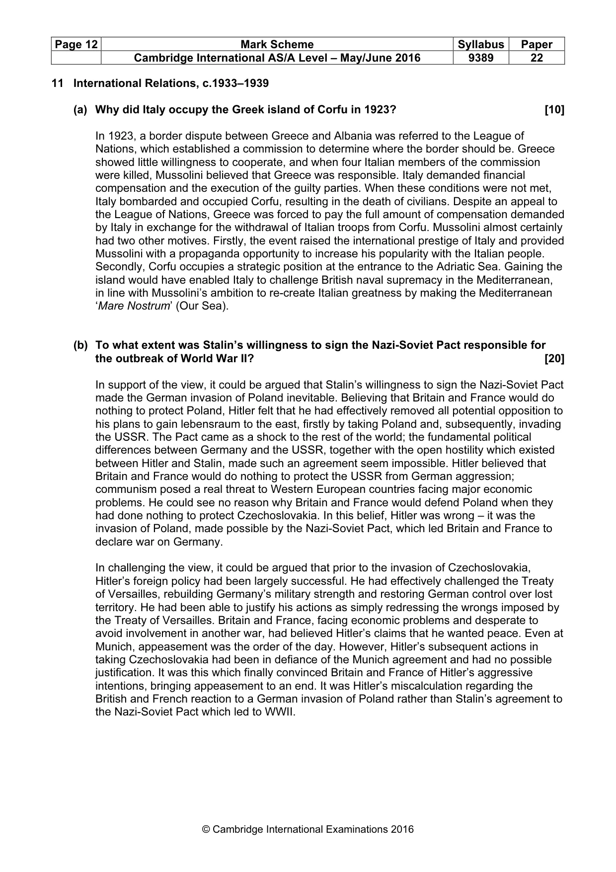 Mark scheme, page 12 of 13
