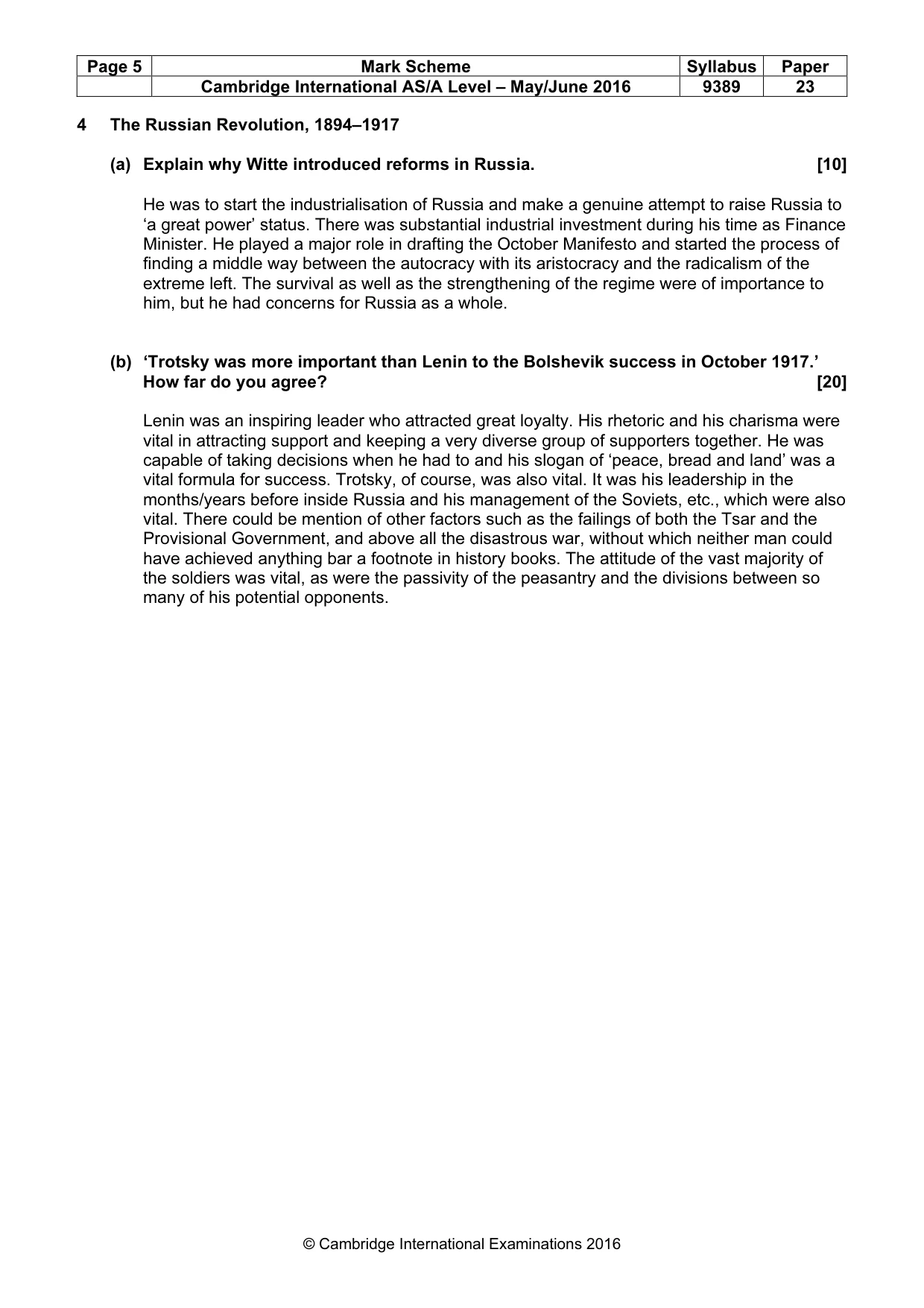 Mark scheme, page 5 of 14