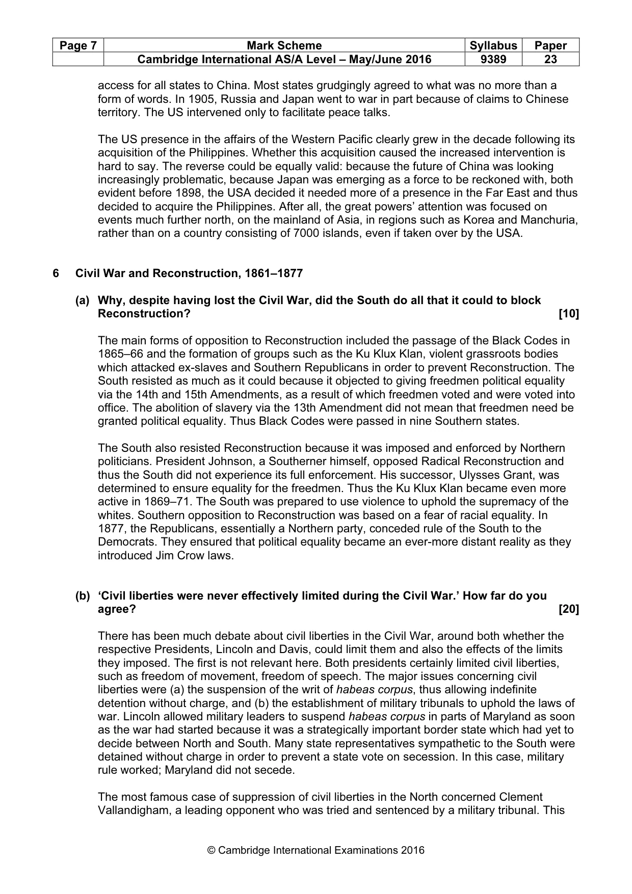 Mark scheme, page 7 of 14