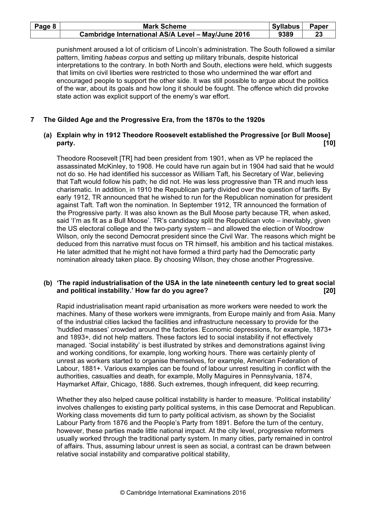 Mark scheme, page 8 of 14