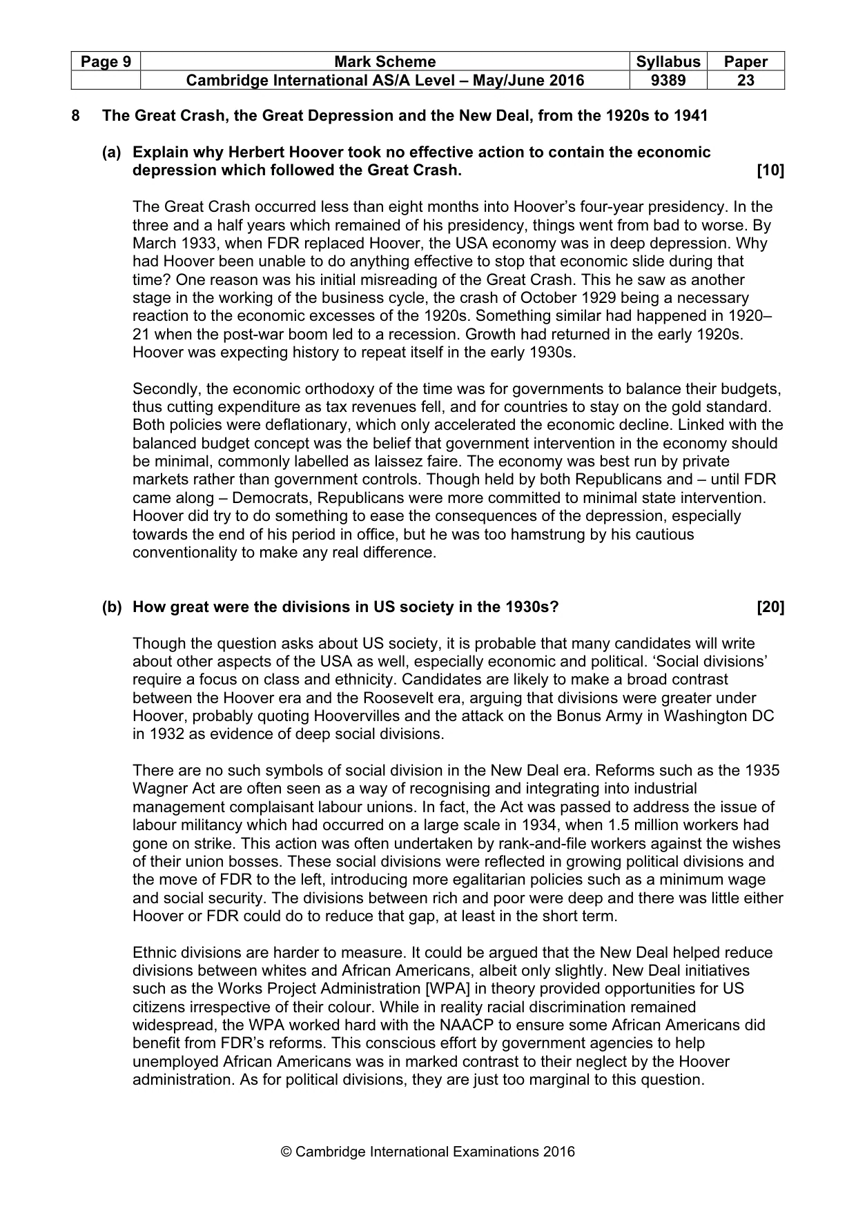 Mark scheme, page 9 of 14