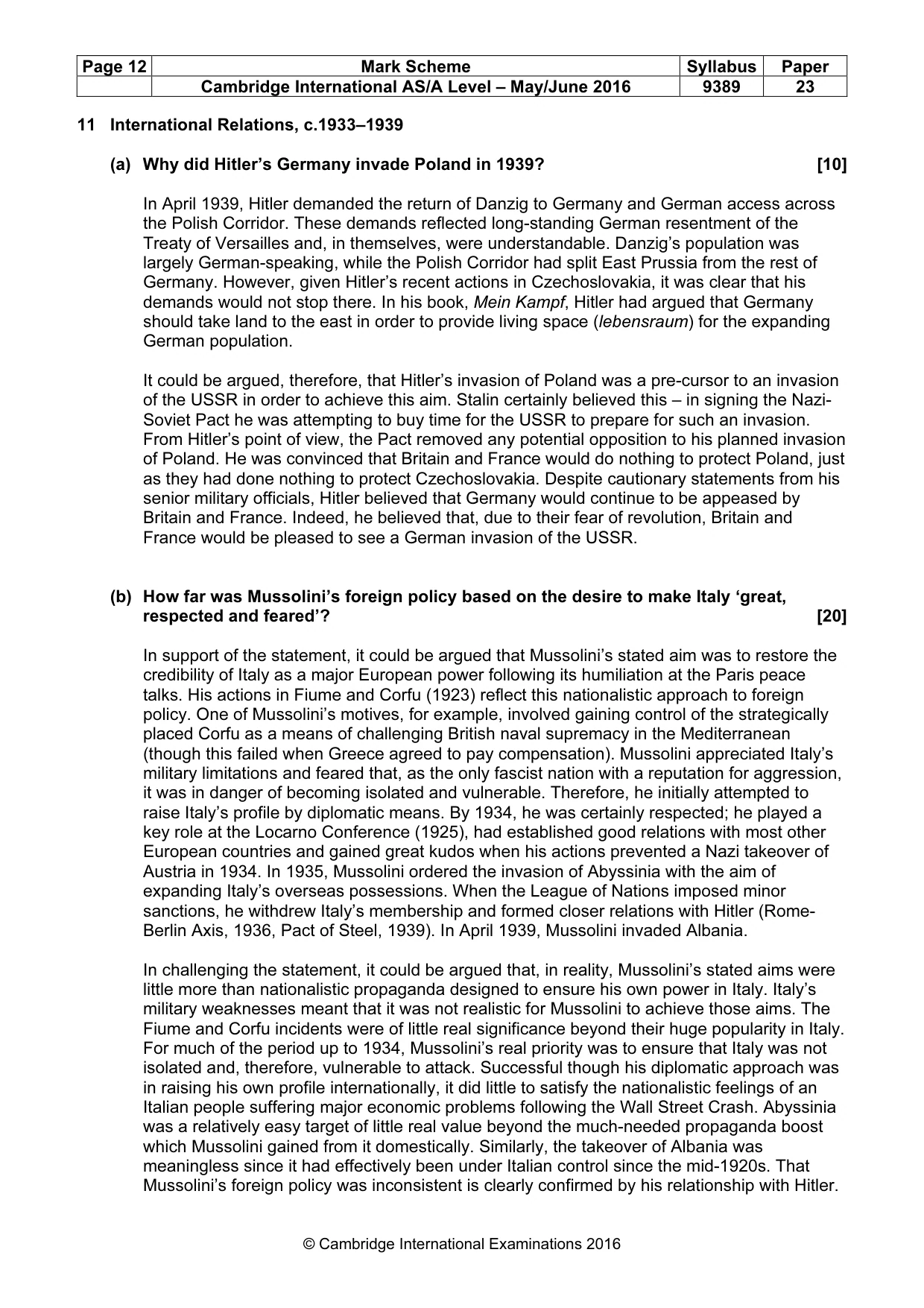 Mark scheme, page 12 of 14