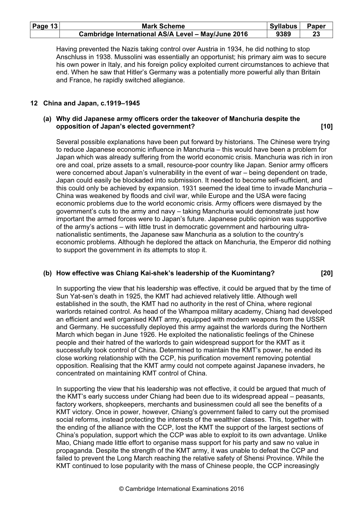 Mark scheme, page 13 of 14