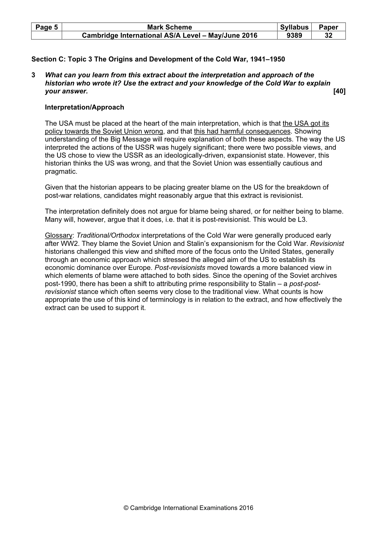 Mark scheme, page 5 of 5