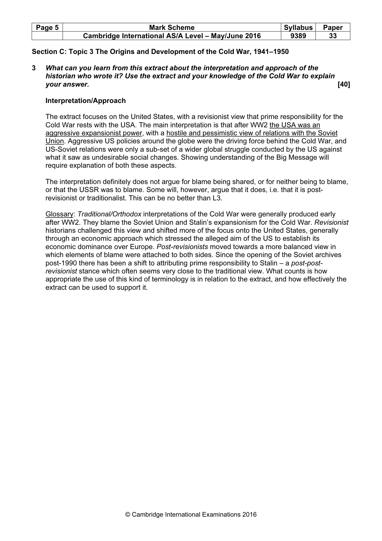 Mark scheme, page 5 of 5