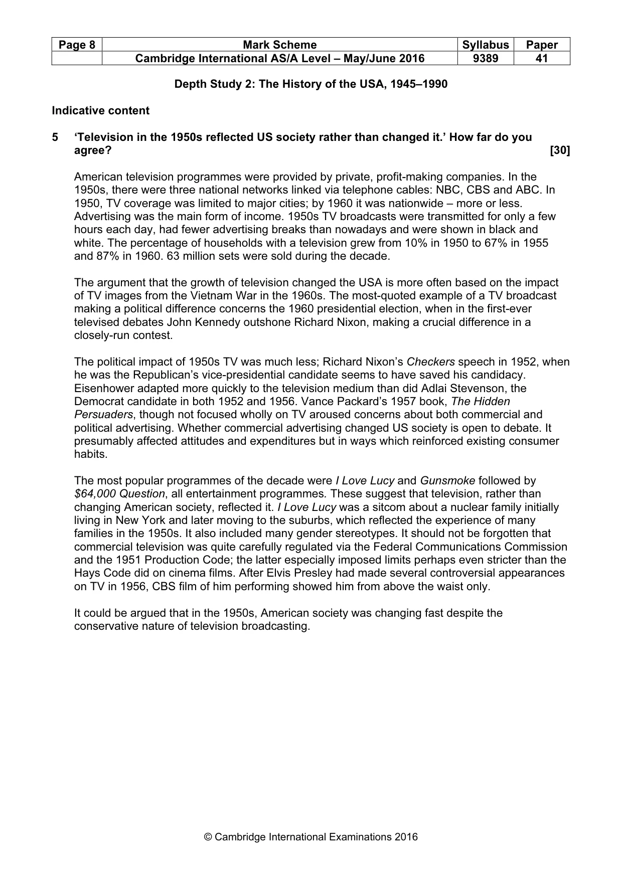 Mark scheme, page 8 of 15