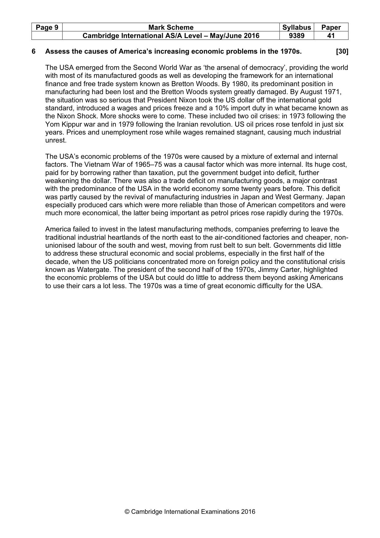 Mark scheme, page 9 of 15