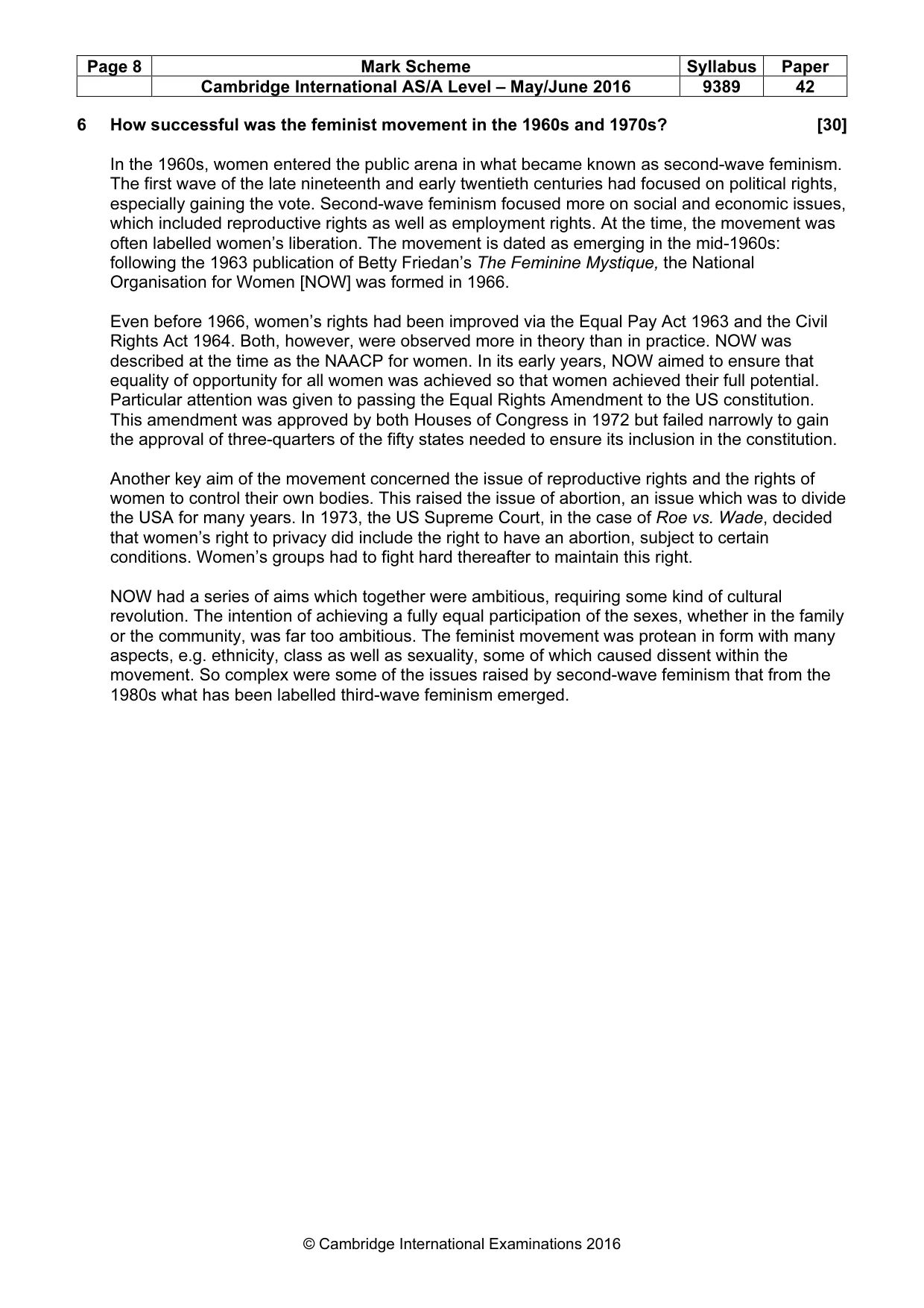Mark scheme, page 8 of 14