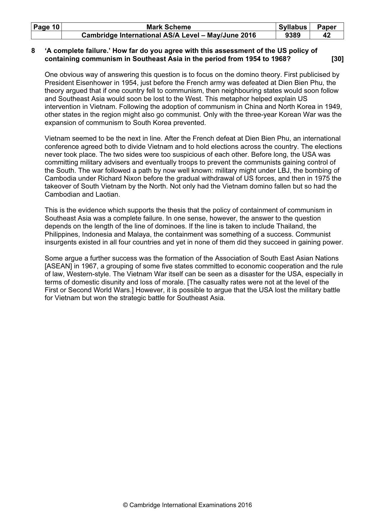 Mark scheme, page 10 of 14