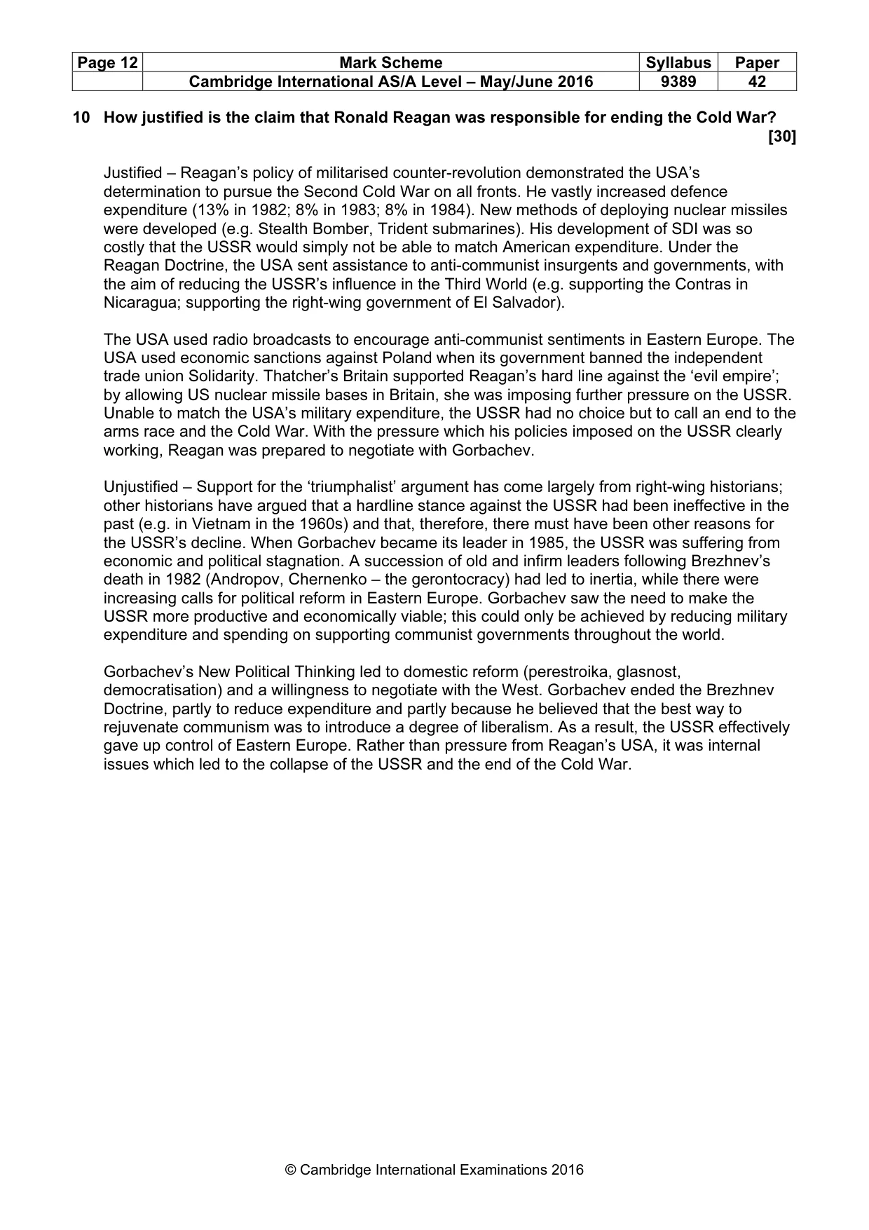 Mark scheme, page 12 of 14