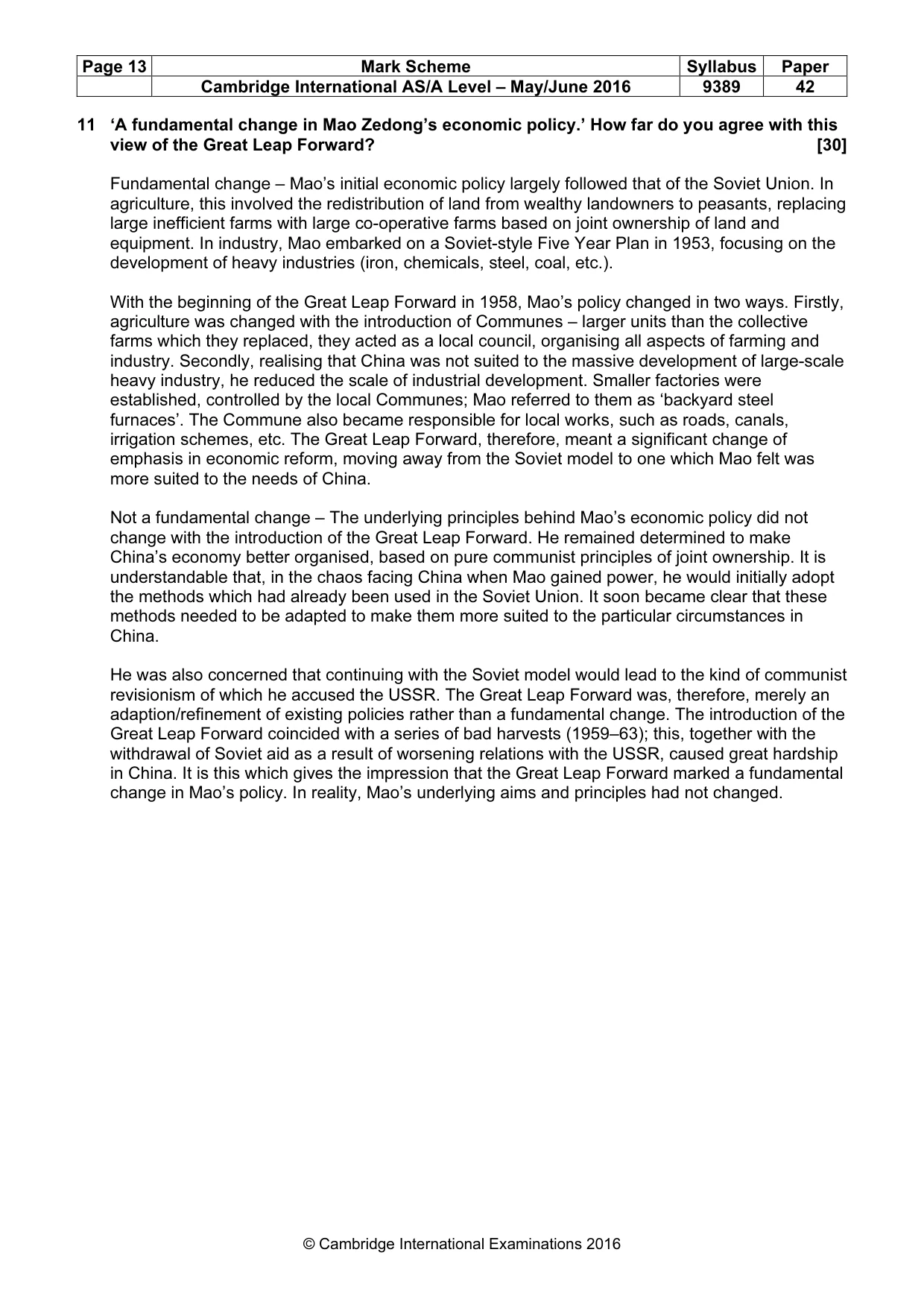 Mark scheme, page 13 of 14