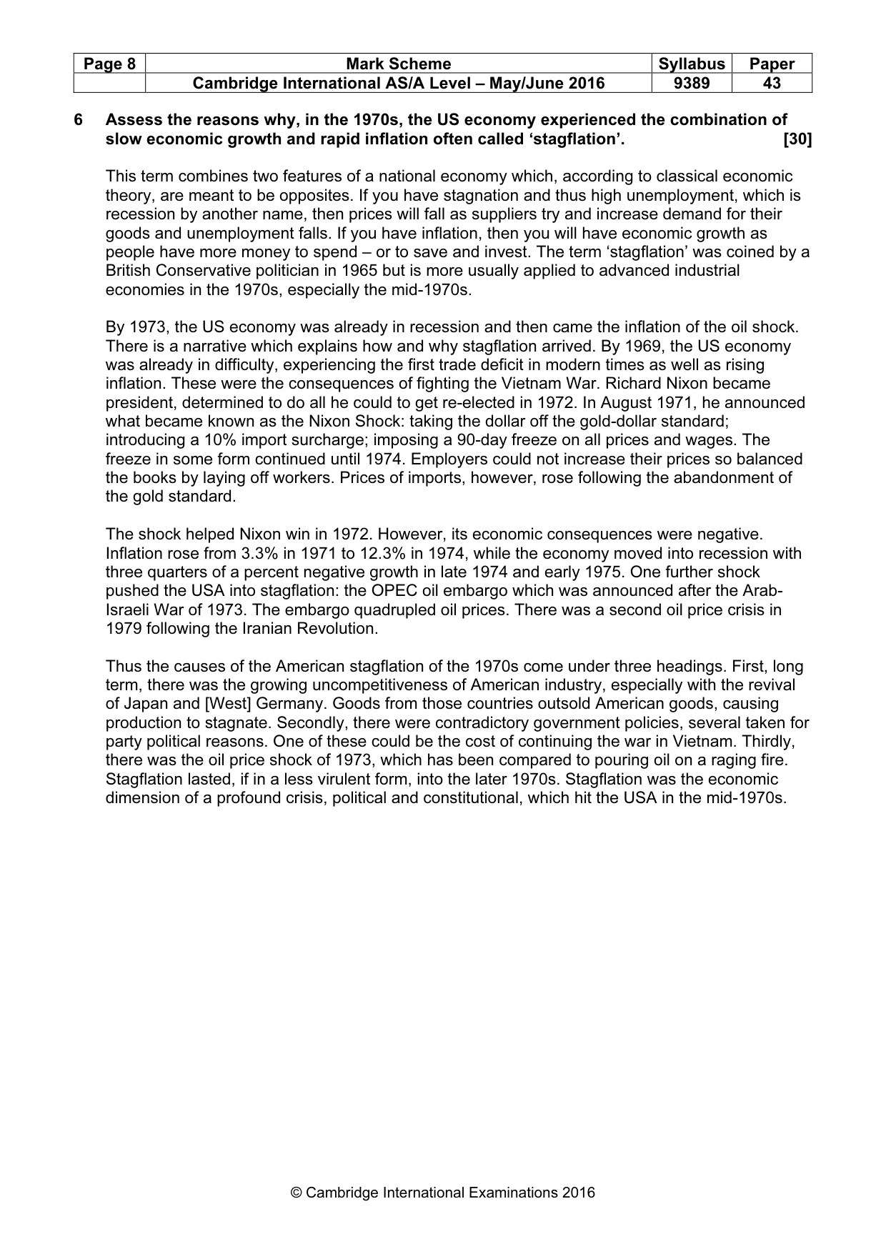 Mark scheme, page 8 of 14