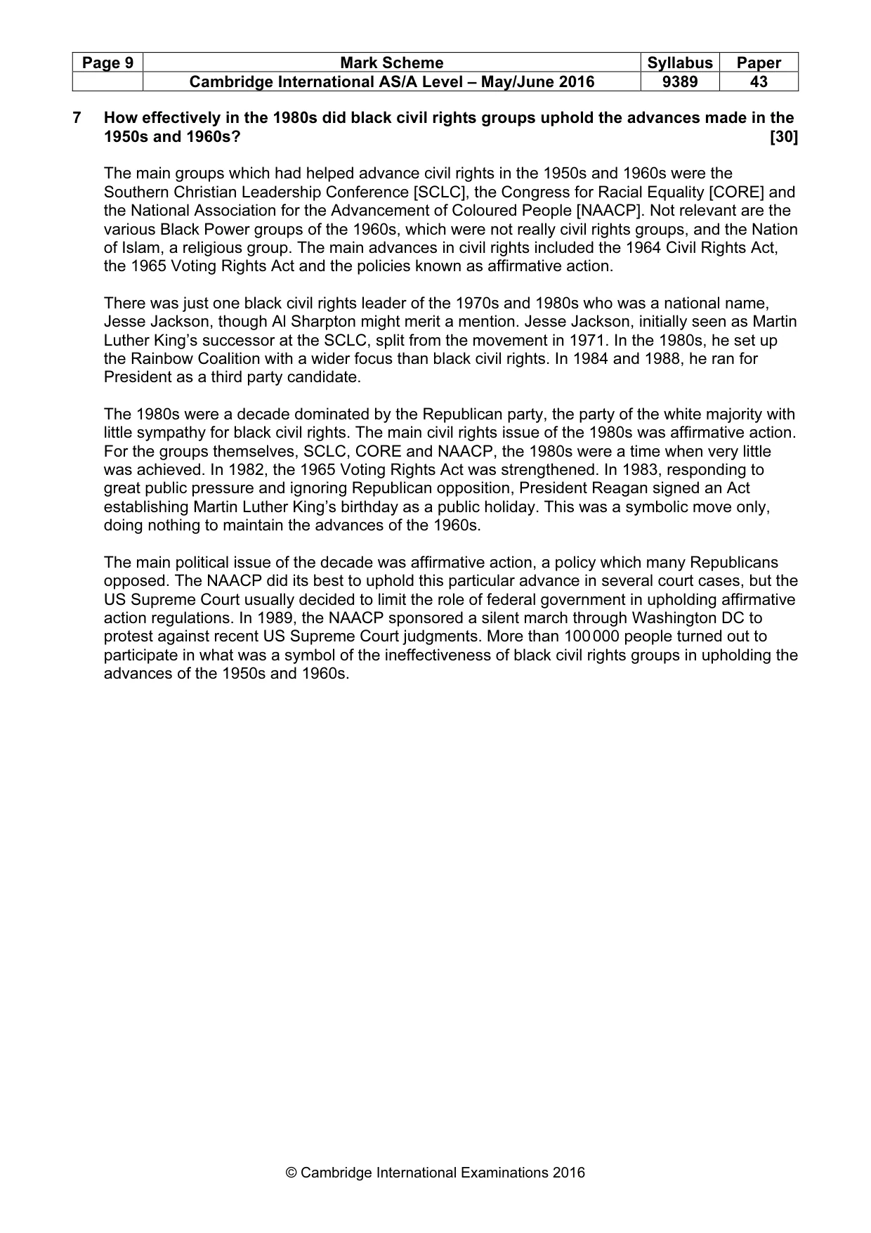Mark scheme, page 9 of 14