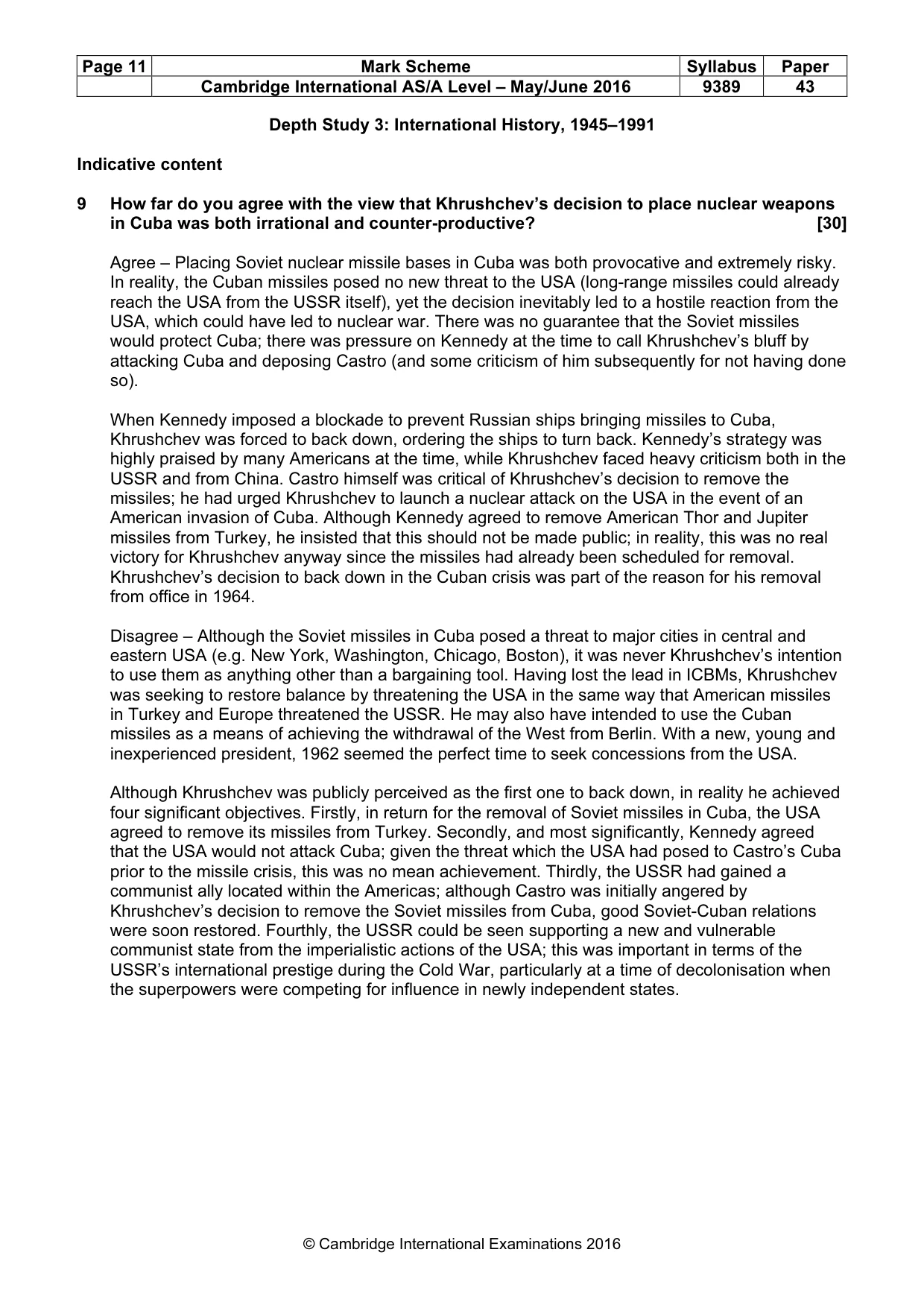 Mark scheme, page 11 of 14