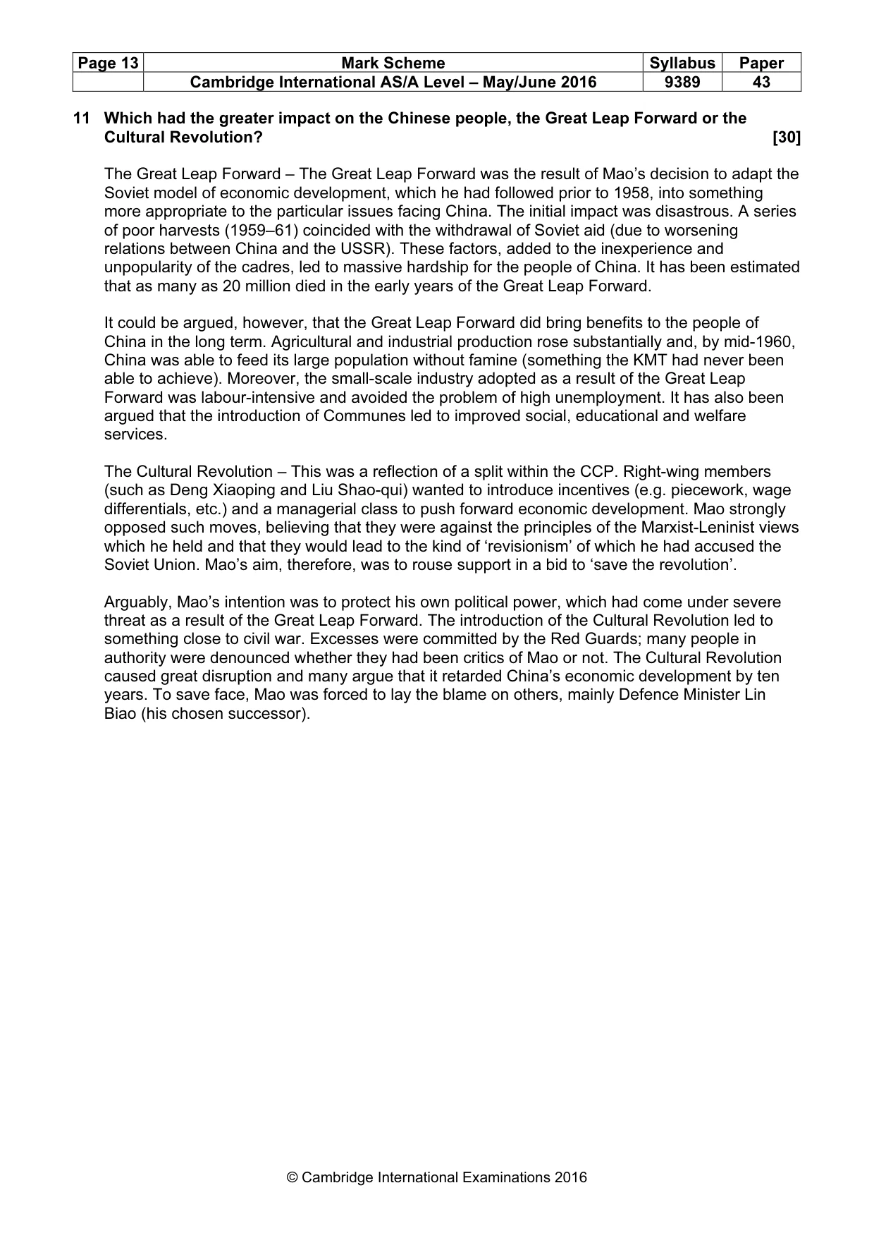 Mark scheme, page 13 of 14