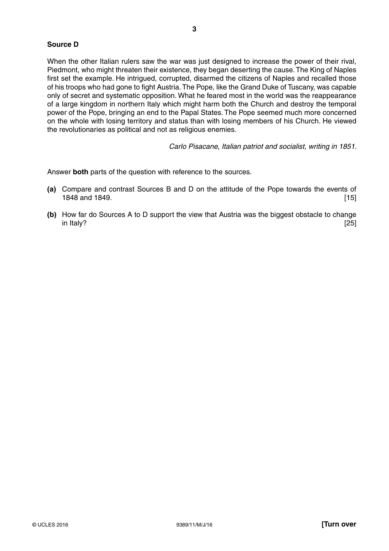 Cambridge A Level History 9389 2016 May/June Paper 1 · Variant 1 question paper, page 3 of 8