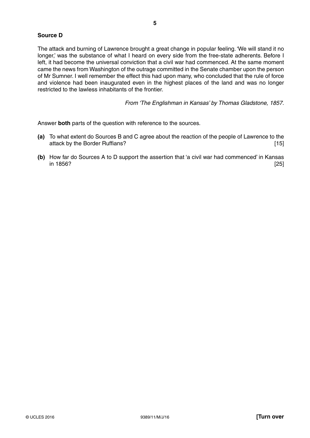 Cambridge A Level History 9389 2016 May/June Paper 1 · Variant 1 question paper, page 5 of 8