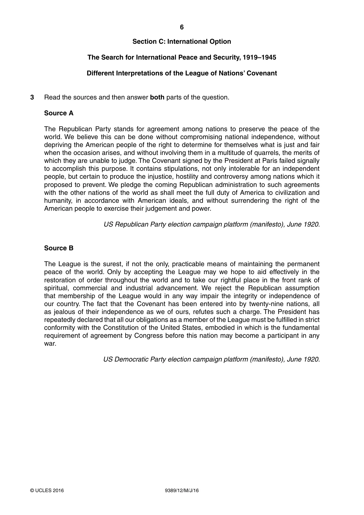 Cambridge A Level History 9389 2016 May/June Paper 1 · Variant 2 question paper, page 6 of 8
