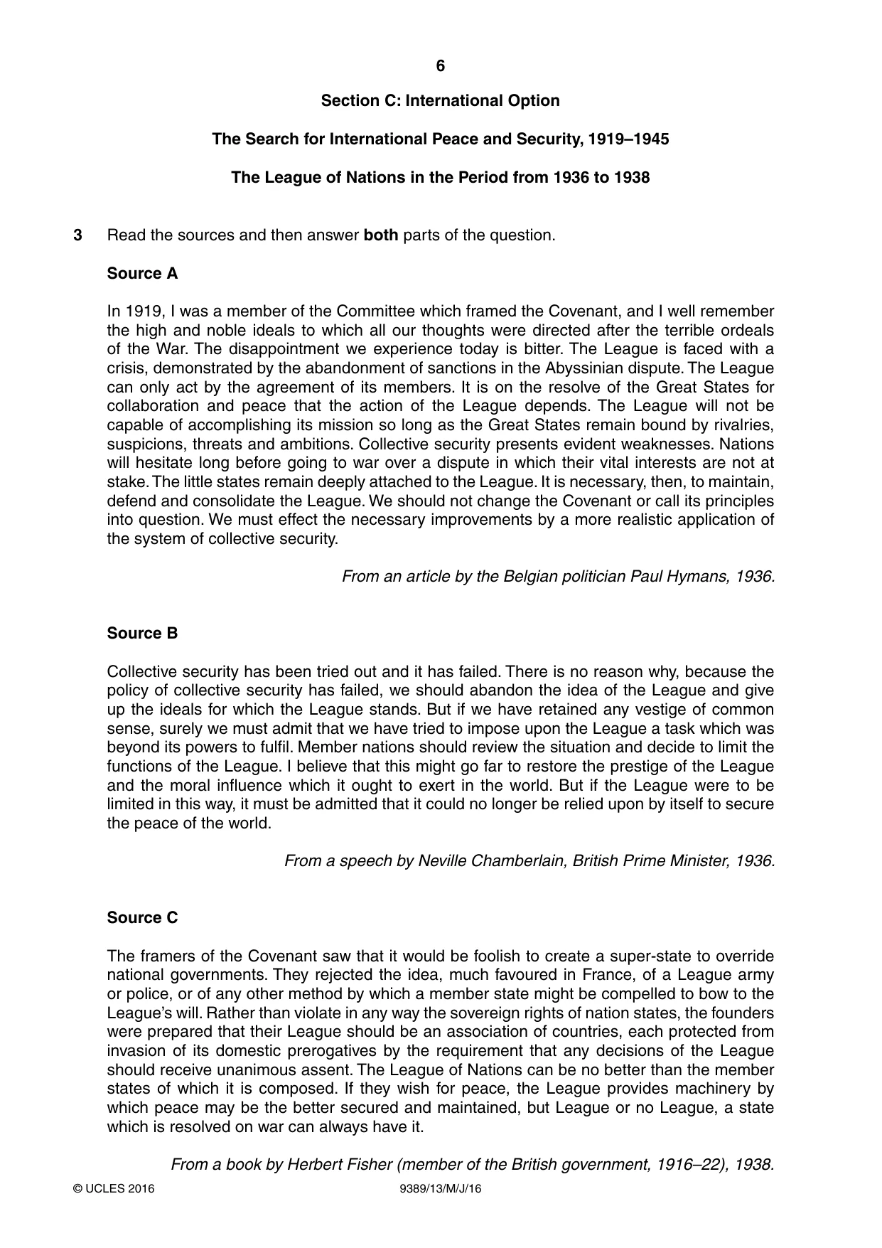 Cambridge A Level History 9389 2016 May/June Paper 1 · Variant 3 question paper, page 6 of 8