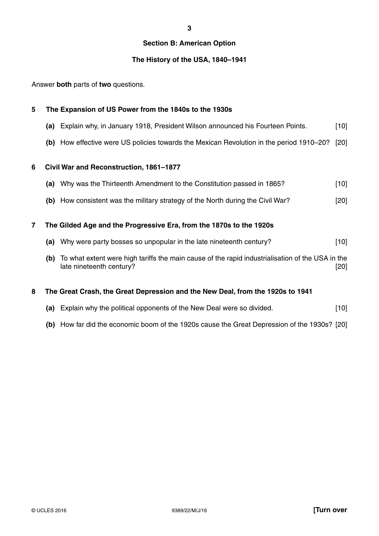 Cambridge A Level History 9389 2016 May/June Paper 2 · Variant 2 question paper, page 3 of 4