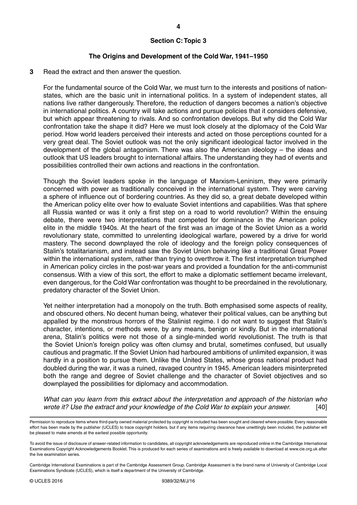 Cambridge A Level History 9389 2016 May/June Paper 3 · Variant 2 question paper, page 4 of 4