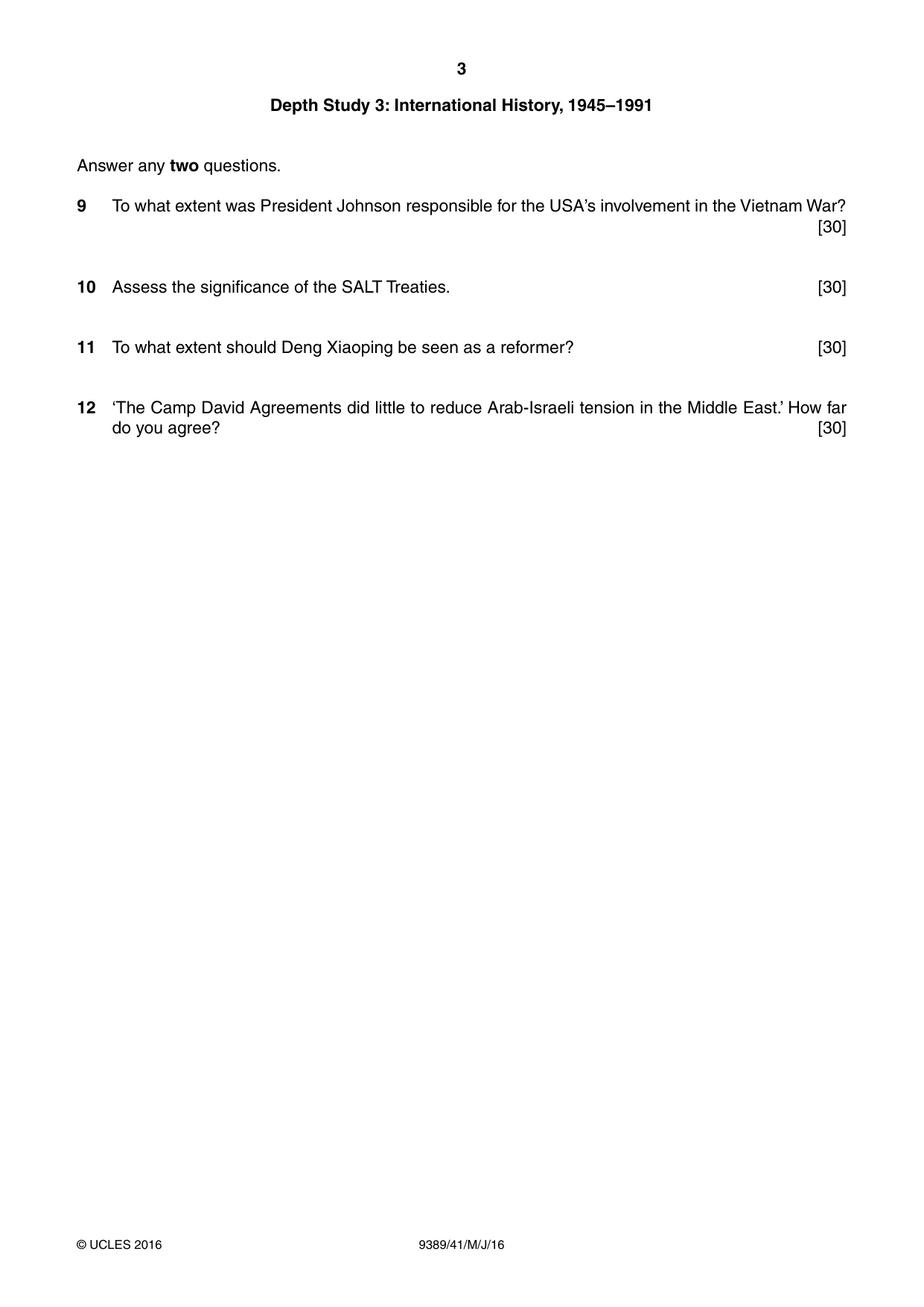 Cambridge A Level History 9389 2016 May/June Paper 4 · Variant 1 question paper, page 3 of 4