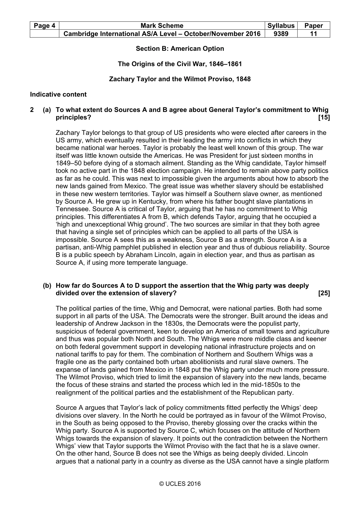 Mark scheme, page 4 of 9