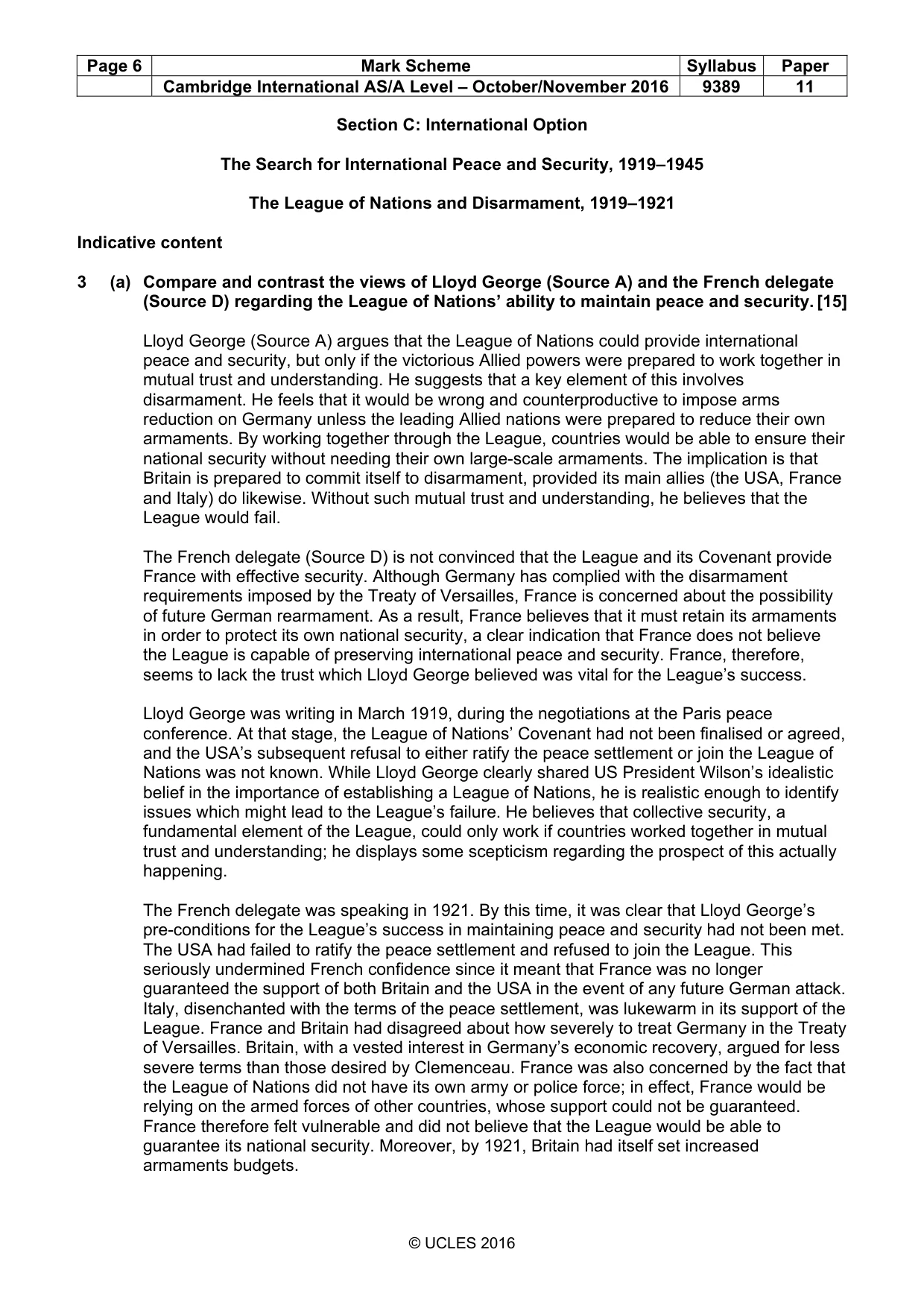 Mark scheme, page 6 of 9