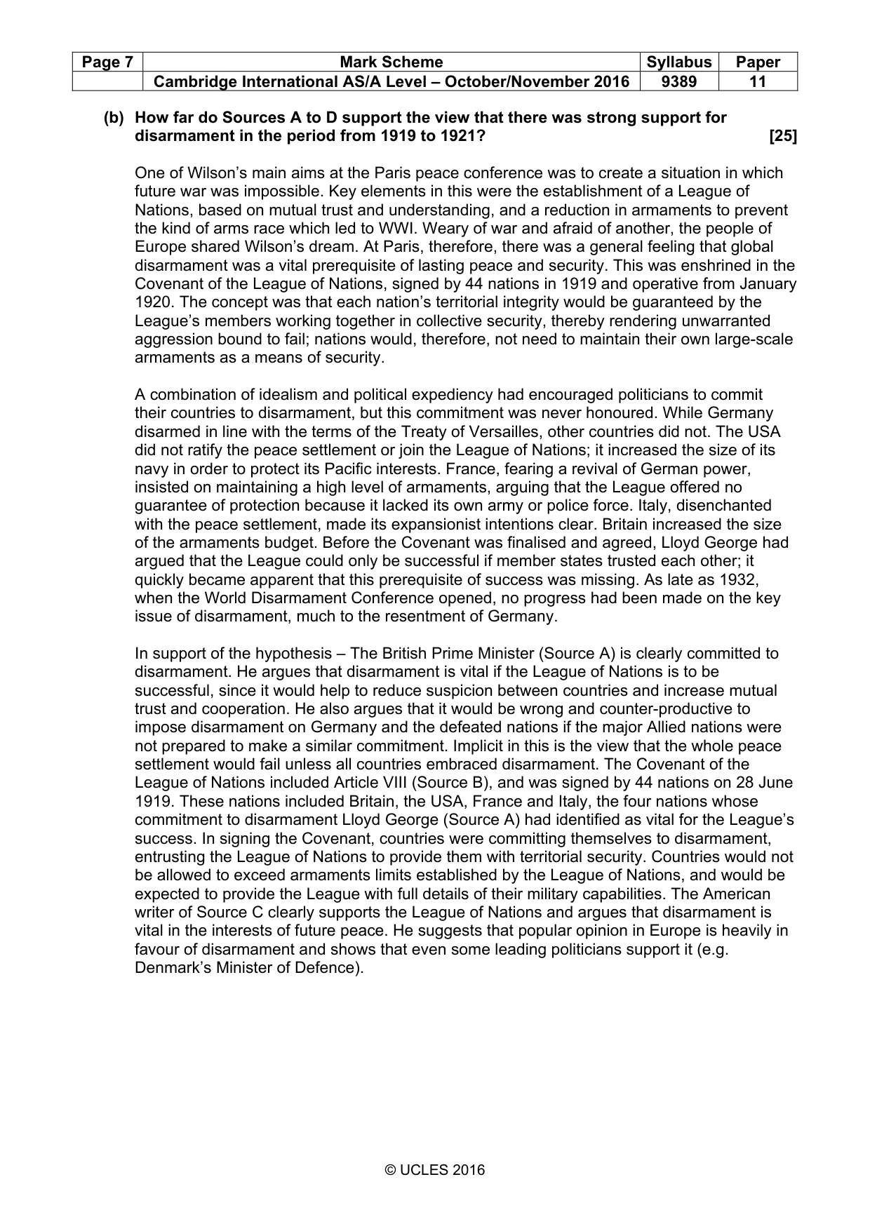Mark scheme, page 7 of 9