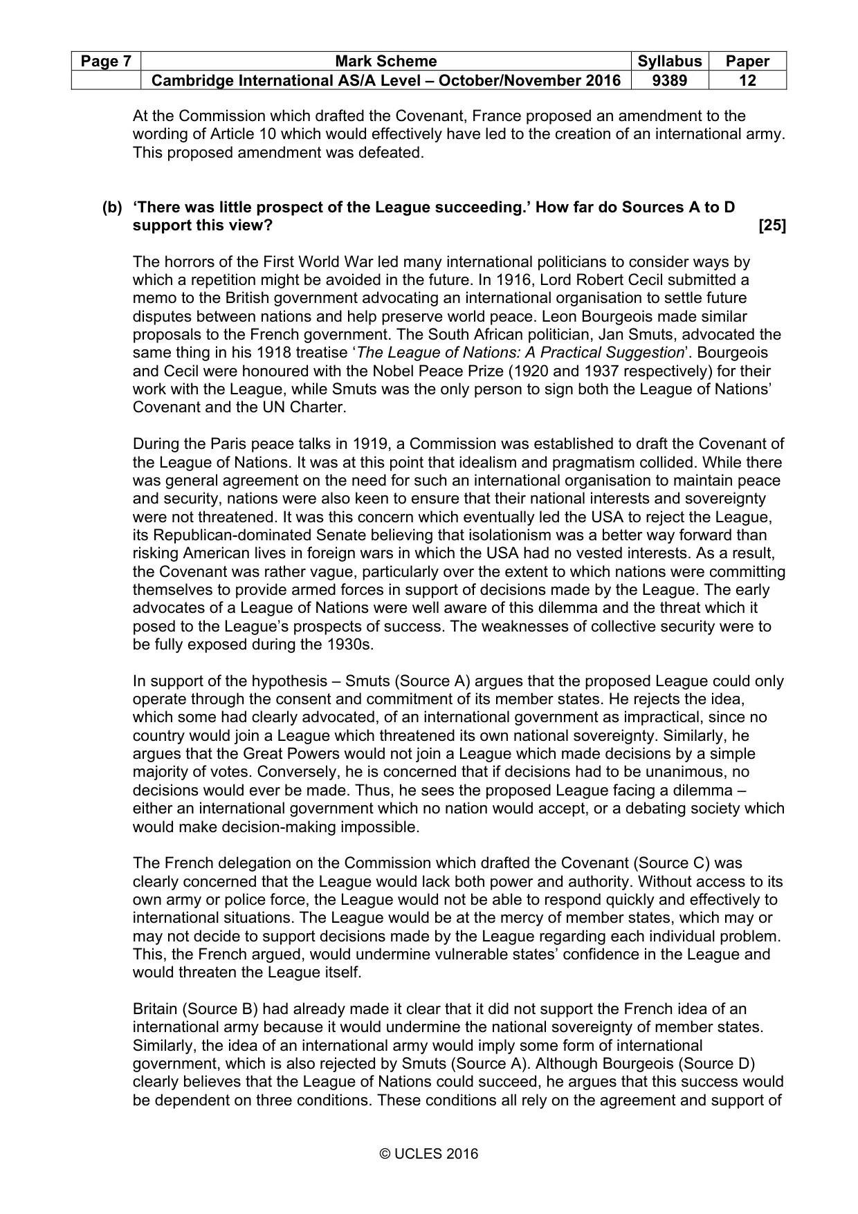 Mark scheme, page 7 of 9