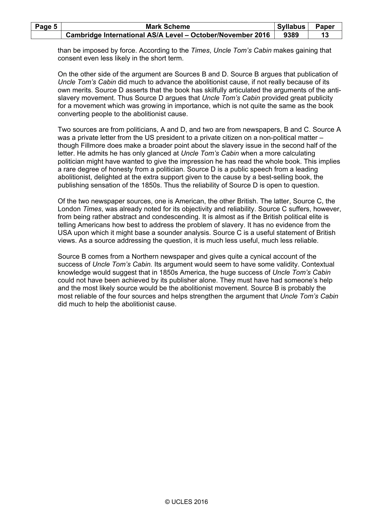 Mark scheme, page 5 of 8