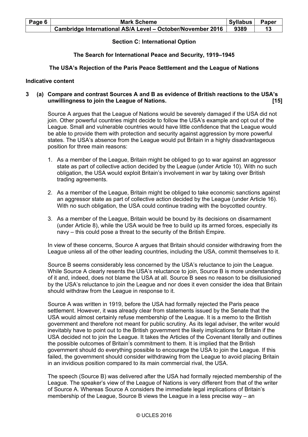 Mark scheme, page 6 of 8