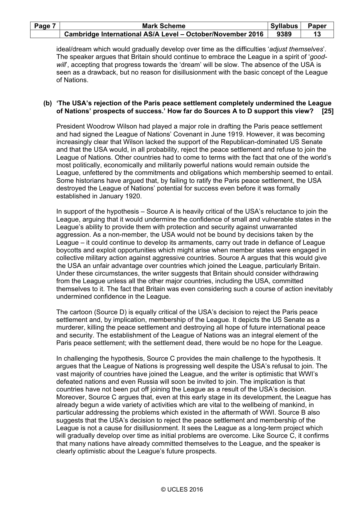 Mark scheme, page 7 of 8