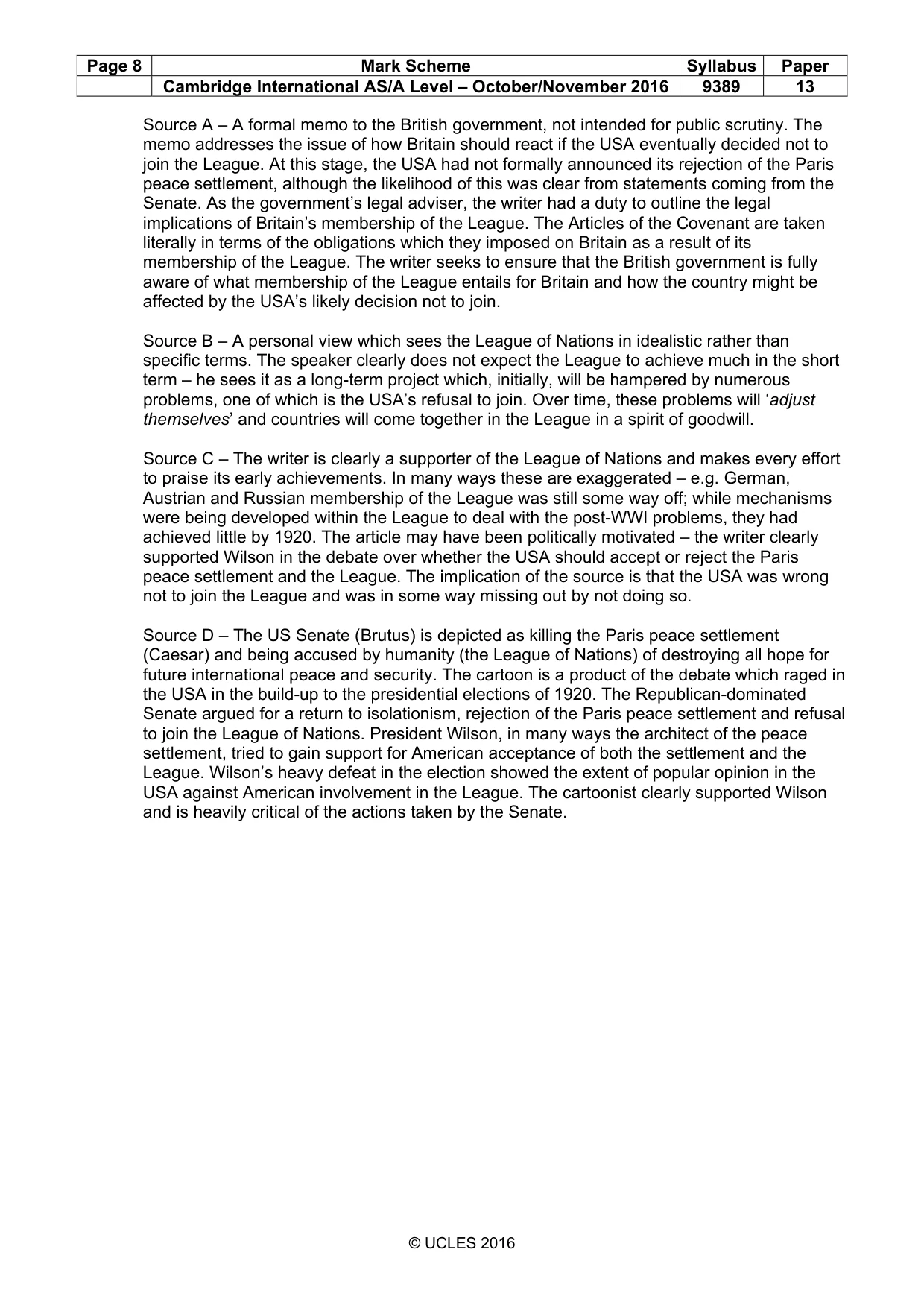 Mark scheme, page 8 of 8