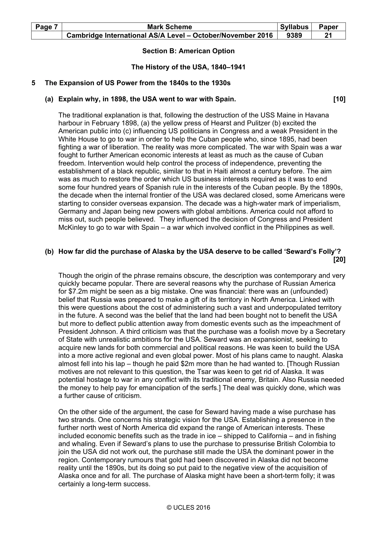 Mark scheme, page 7 of 14