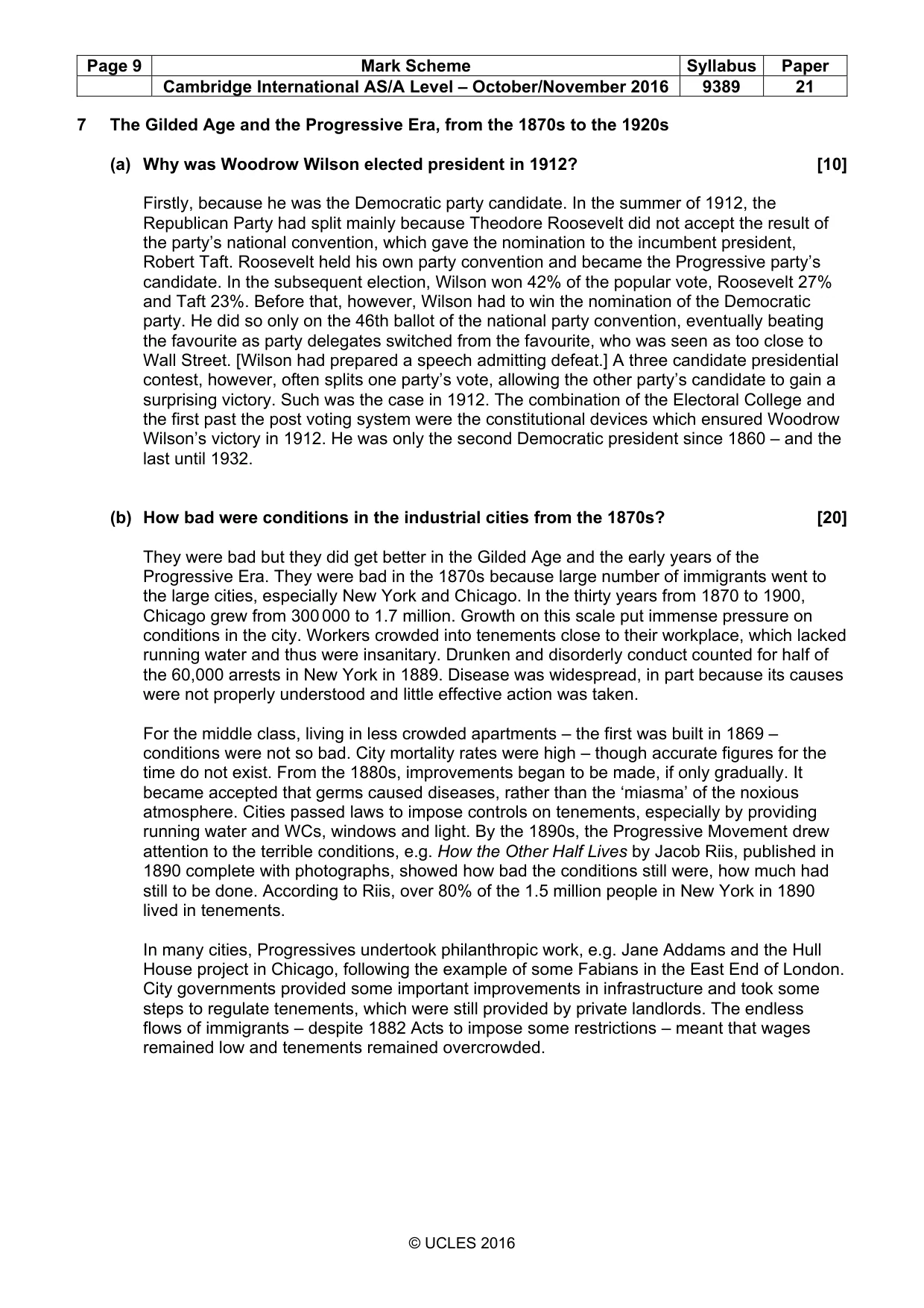 Mark scheme, page 9 of 14