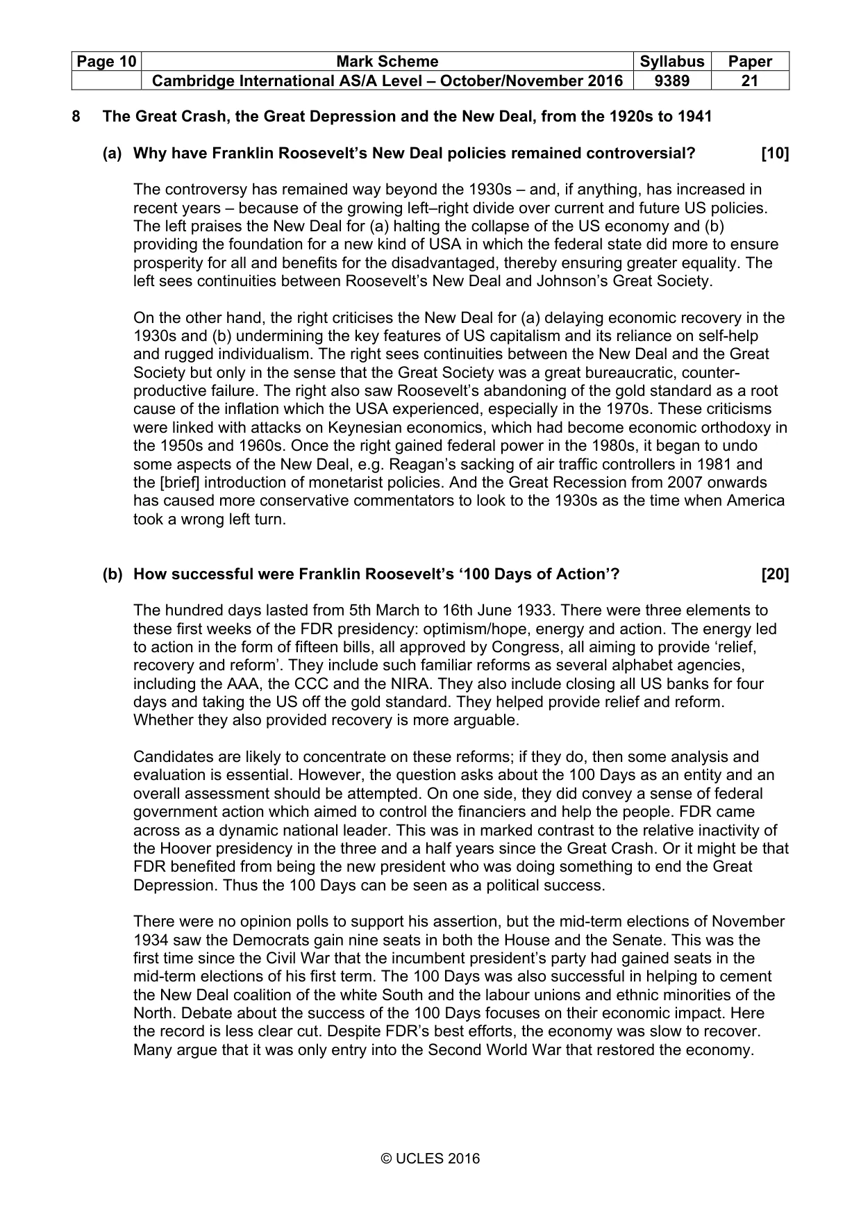 Mark scheme, page 10 of 14