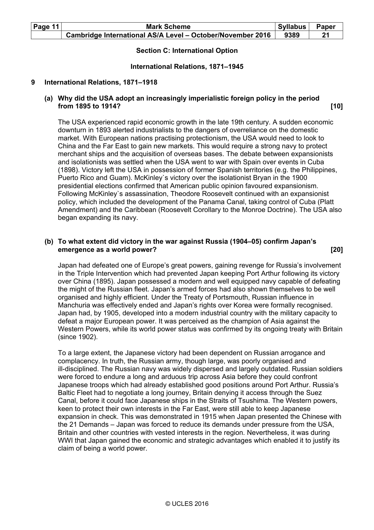 Mark scheme, page 11 of 14