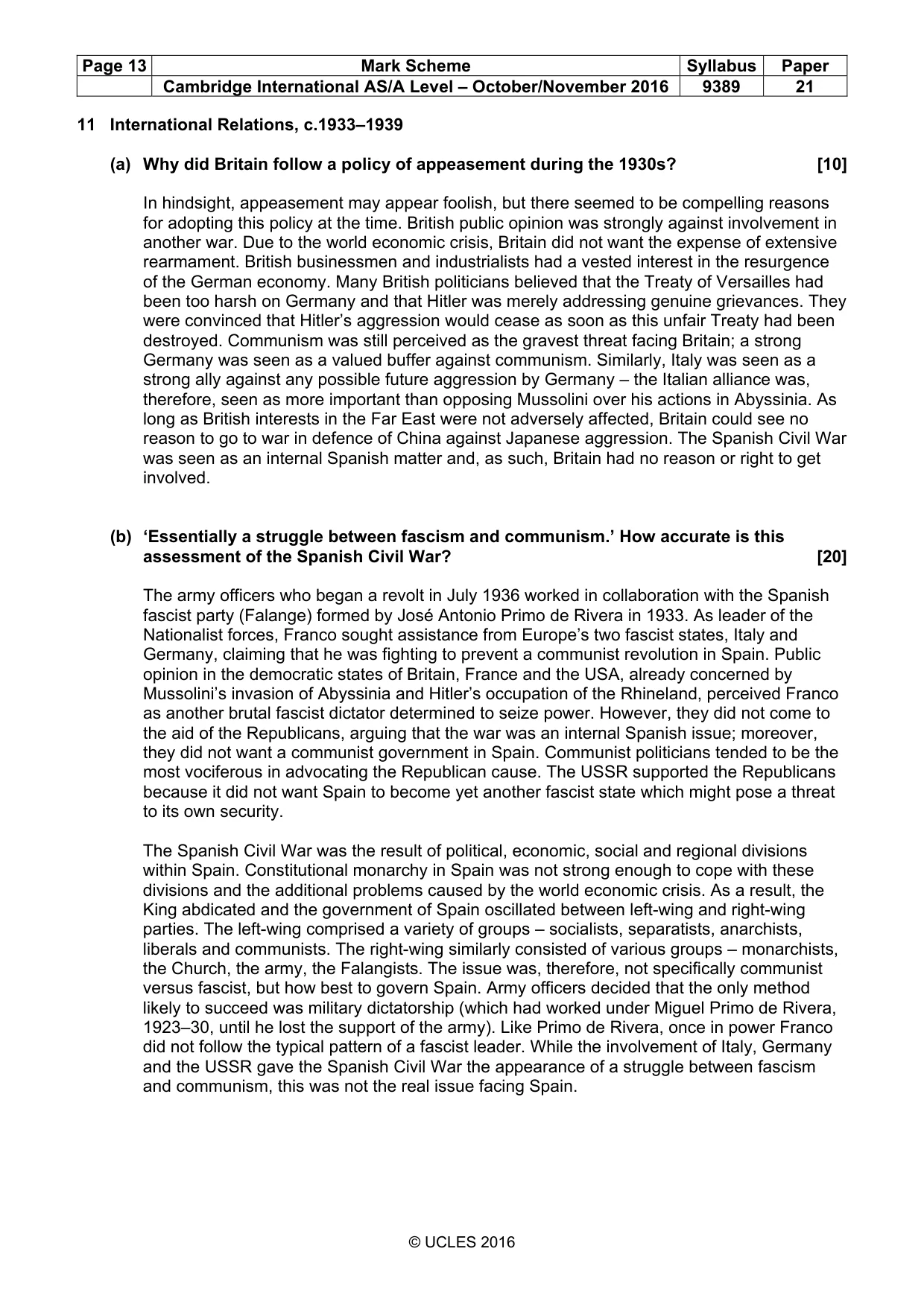 Mark scheme, page 13 of 14