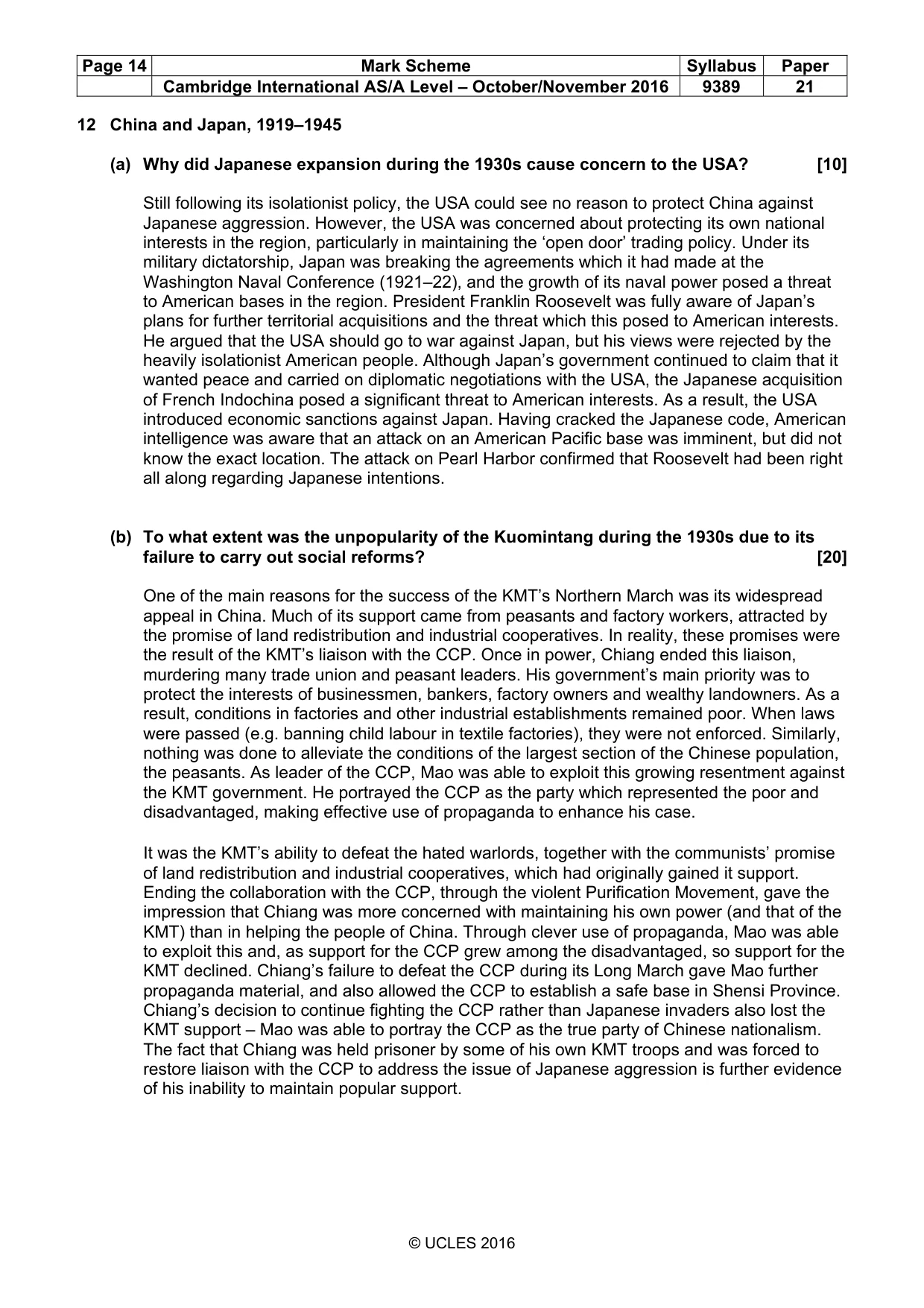 Mark scheme, page 14 of 14