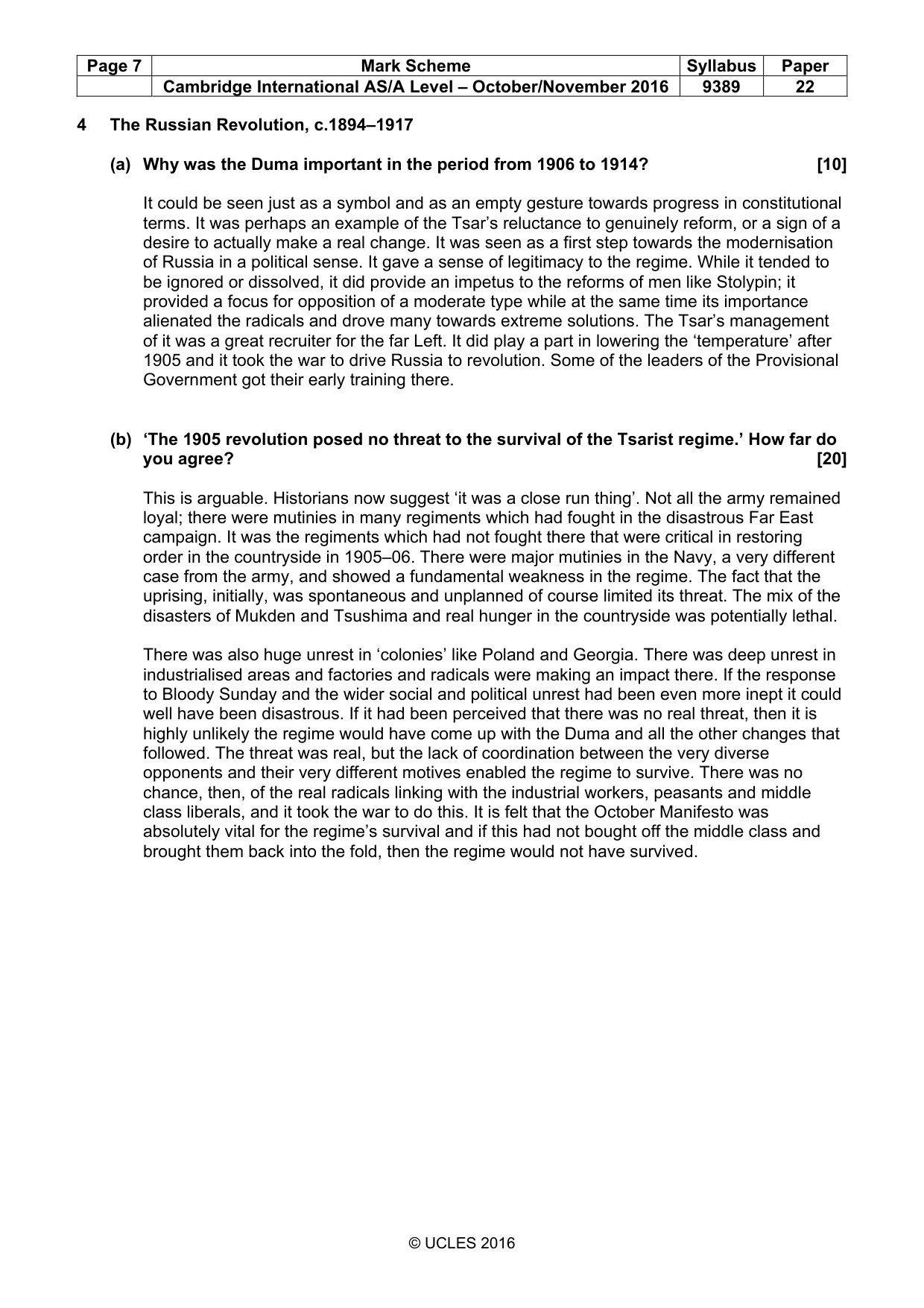 Mark scheme, page 7 of 15