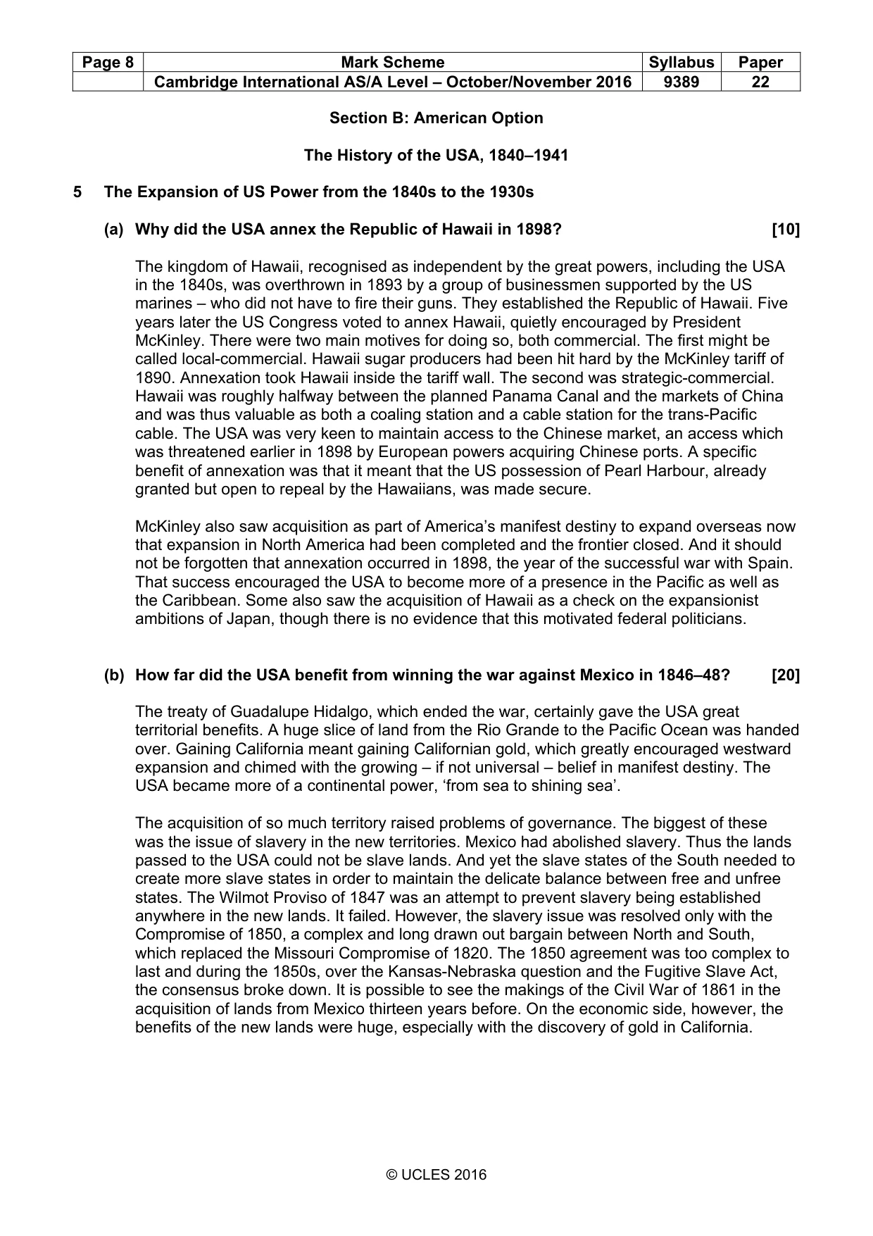 Mark scheme, page 8 of 15