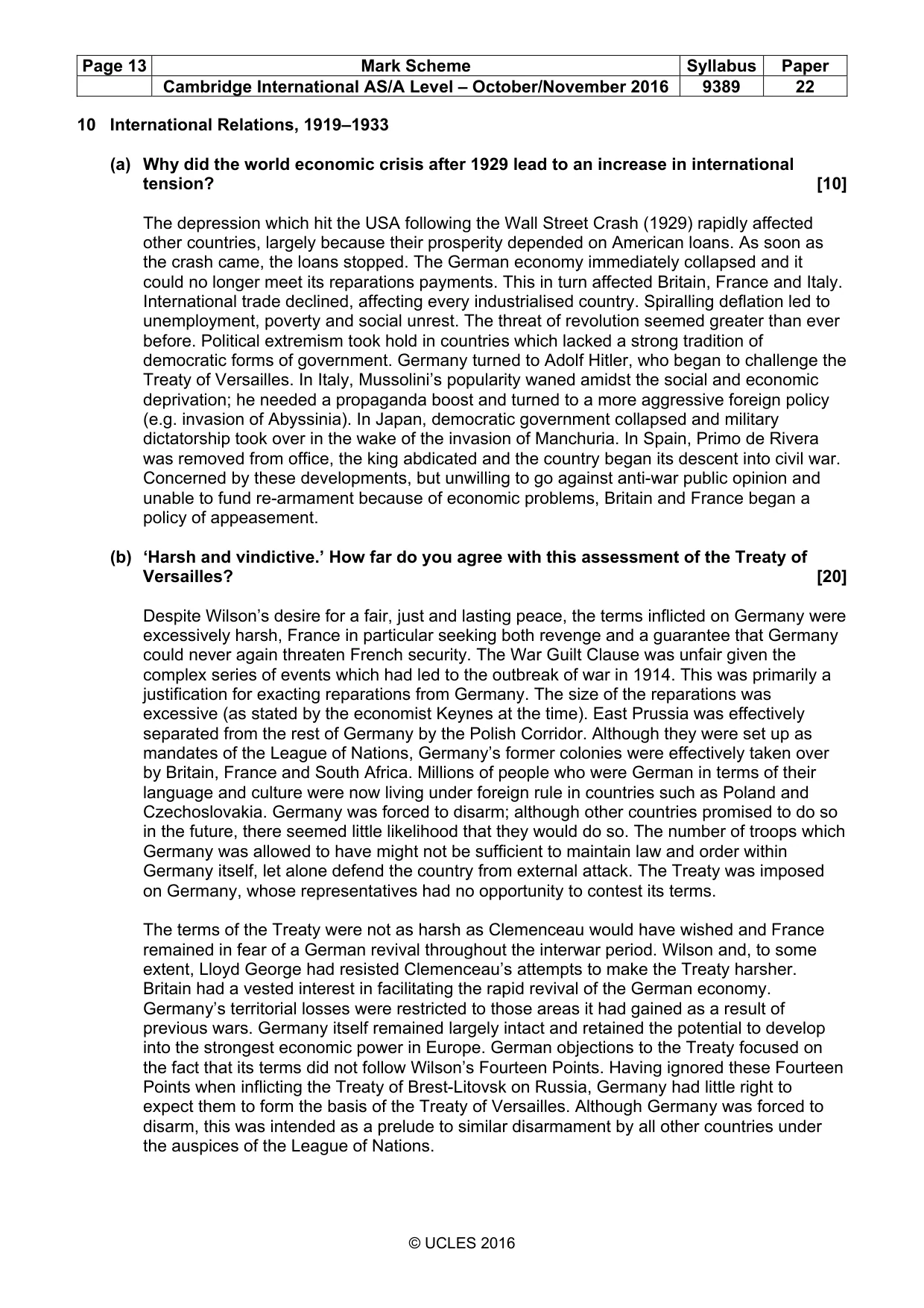 Mark scheme, page 13 of 15