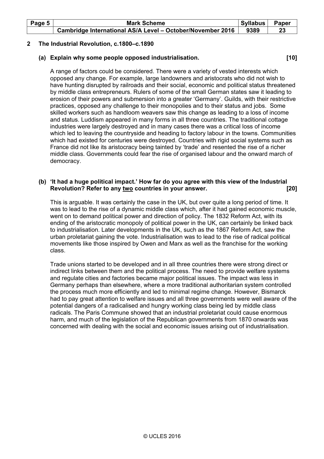 Mark scheme, page 5 of 15