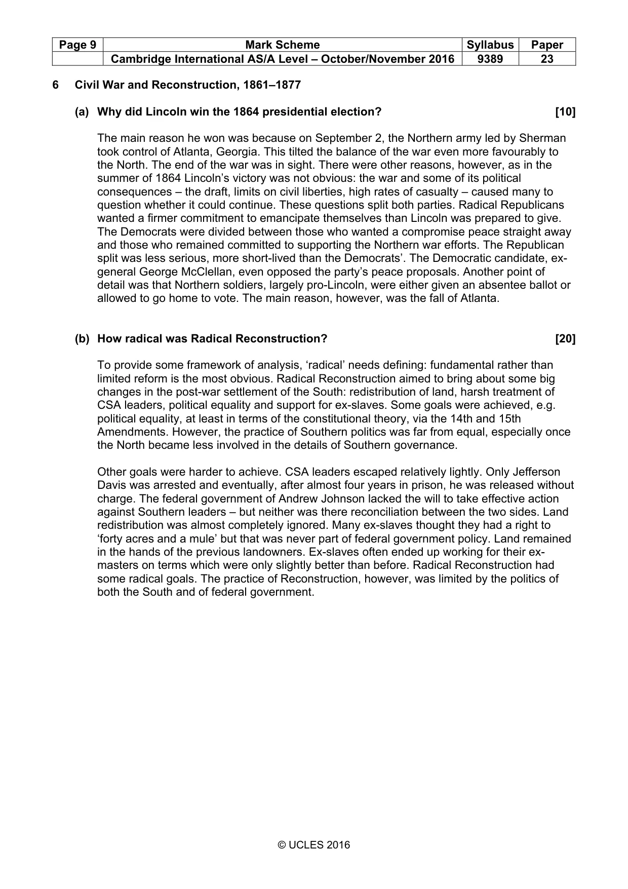 Mark scheme, page 9 of 15