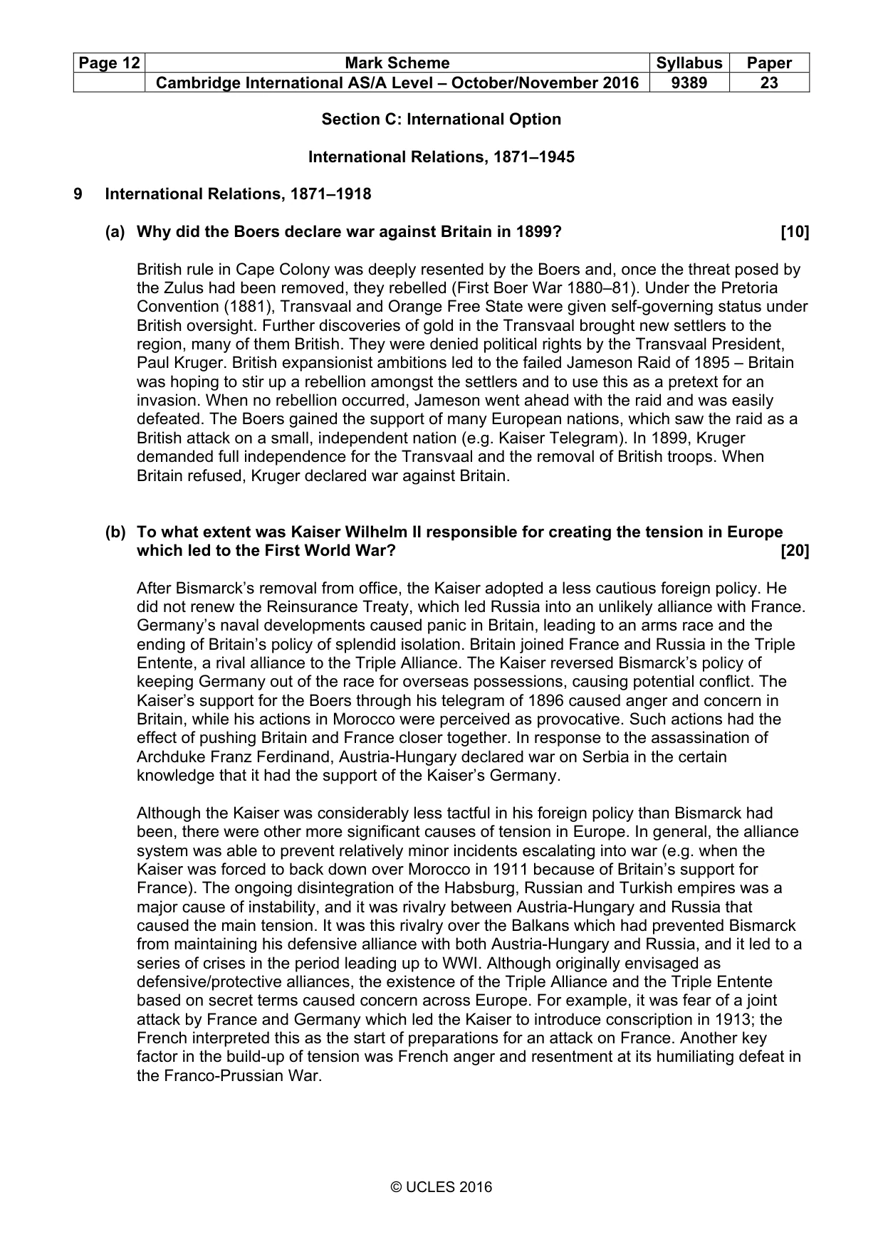 Mark scheme, page 12 of 15