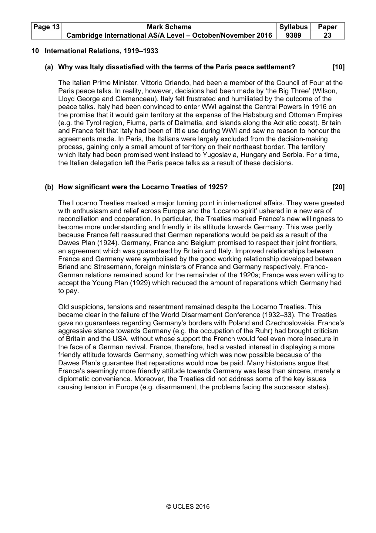 Mark scheme, page 13 of 15