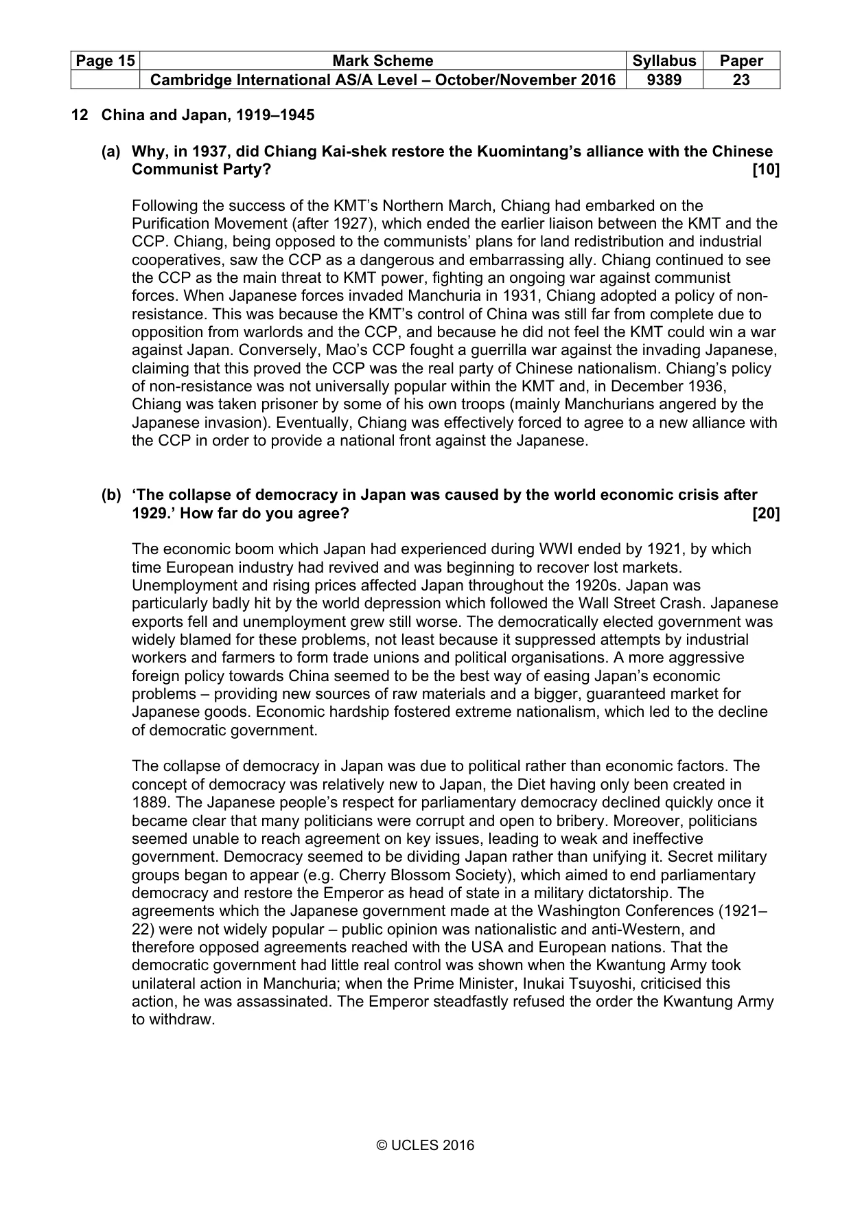 Mark scheme, page 15 of 15