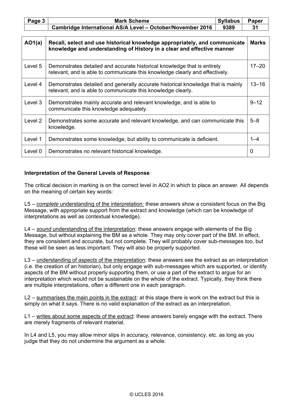 Mark scheme, page 3 of 6